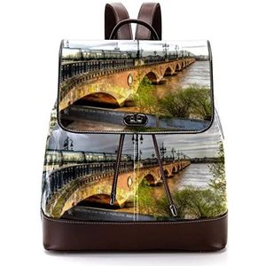 Frankrijk bruggen rivieren treinen gepersonaliseerde casual dagrugzak tas voor tiener, Meerkleurig, 27x12.3x32cm, Rugzak Rugzakken