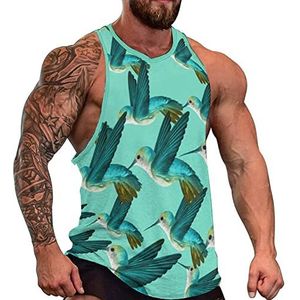 Hummingbird Tanktop voor heren, mouwloos T-shirt, pullover, gymshirts, workout zomer T-shirt
