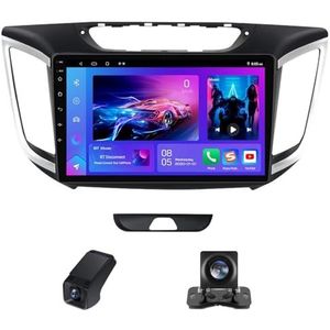 Autoradio 2 Din Bluetooth met Carplay en Android Auto,geldt voor Hyundai Creta IX25 2015-2019 9 inch met touchscreen stereo auto ondersteunt RDS GPS stuurbediening Achteruitrijcamera(A,NF-7)