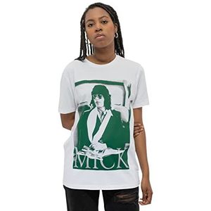 The Rolling Stones T Shirt Retro Mick Jagger Photo nieuw Officieel Unisex Wit S