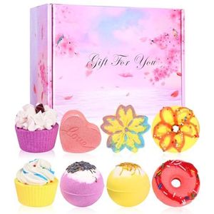 SOBEAUBad Bommen Cadeauset, 8 Bad Ballen voor Kinderen, Biologisch Natuurlijke badbommen, Valentijn verjaardag kerstcadeaus Bad bom voor vrouwen