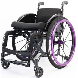 Lichtgewicht opvouwbare zelfrijdende rolstoel, sport vrijetijdsrolstoel, volwassen gehandicapte vrije tijd grote wielen all-terrain lichtgewicht opvouwbare draagbare sport handmatige rolstoel voor