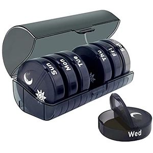 Mini 7-daagse pillenhouder 2 keer per dag tabletten vitamines opslag reiskoffer