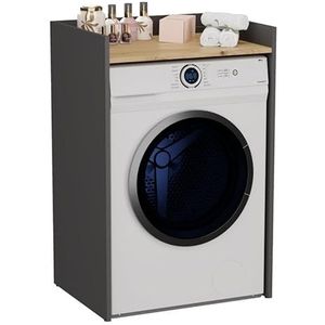 CDF Wasmachinekast Pola NP | Kleur: Antraciet - Eiken Artisan | Moderne kast boven de wasmachine | Legplank | Ruime planken | Eenvoudige montage