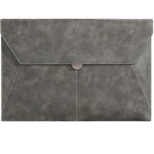 Leren Envelop Documententas, PU leren envelop documentenhouder A4 ordner multicolor 351x243mm(Grey)