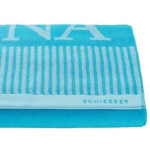Schiesser Sauna handdoek - 100% Katoen - XXL badhanddoek ook geschikt als strandlaken - 75x200 cm - Turquoise