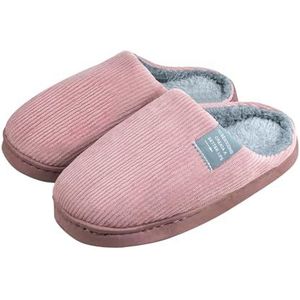 Milaloko Pluche zachte pantoffels voor dames en heren, winter, warm, antislip, voor binnen en buiten, roze, 36/37 EU