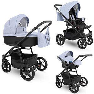 SaintBaby Blue Heaven PC04 Kinderwagen tot 22 kg optioneel autostoel en Isofix Picco 3-in-1 met babyzitje