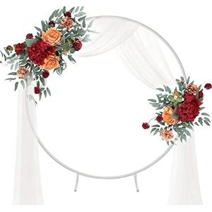FQDZ Bruiloftdecoratie ijzeren bloemenstandaard, romantische gazonballonboog, ronde rozenboog, tuinachtergrond, feestdecoratie, buiten bruiloft rekwisieten (120 cm, B)