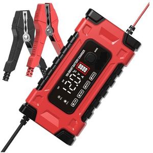 12V 10A Auto Acculader Automatische 24V 5A Batterij Druppellader Digitale Acculader For Lood-zuur Batterijen (Color : Red)