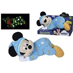 Disney - Mickey Mouse, Glow in the Dark, Blauw, Pluche, Knuffel, 30cm, liggend, vanaf 0 maanden, babygeschenk
