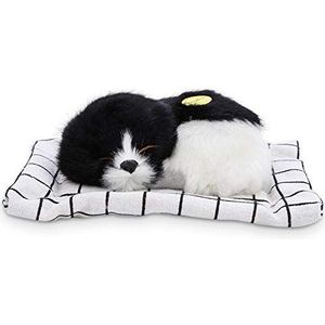 Pluche gevulde puppy's, levendig 6,9 X(Sleeping dog on black and white gingham mat)