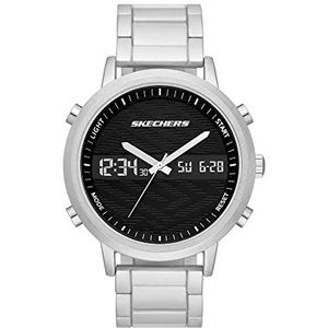 Skechers Heren Quartz Lichtgewicht Analoog Digitaal Horloge, Innovatie Zilver, armband