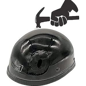 Motorhelm Zwart, Duitse stijl Half Face Motor Open Helm ECE Goedgekeurde Retro Skull Cap Helmen Jet Helm Voor Volwassen Mannen Vrouwen,3,S