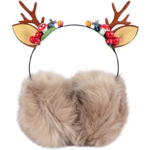 yeeplant Thermische oorwarmer voor winddichte meisjes: Kerstmis donzige schattige decoratieve oorbeschermer imitatiebont zacht klassiek winter, Kaki 29, Eén maat