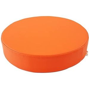 Leren comfortabele keukenstoel, Ronde Keuken Eetkamerstoel Zitkussen Stoelkussen - Hoge Kruk Stoelkussen - Barstoel Zitkussen Billenkussen(Orange,45 * 45 * 5cm)