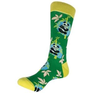 Deluxebase AniSox Large - Panda van biologisch katoen met dierenprint, nieuwigheid sokken voor mannen, vrouwen en kinderen die een geweldig grappig cadeau zijn. UK maat 7,5-11., Donkergroen, Large