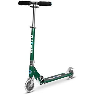 Micro Sprite Led-kinderstep, cityroller met led-wielen, inklapbaar en stuur in hoogte verstelbaar, vanaf 5 jaar, step in 6 kleuren verkrijgbaar, bosgroen, 64 x 11 x 22 cm
