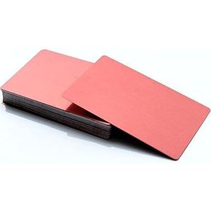 XiBany 50 stks/partij Metalen Visitekaartjes aluminium Blanks Kaart for Klant Lasergravure DIY Kaarten 11 Kleuren (Color : Rose gold, Size : 86mm x 54mm x 0.2mm)