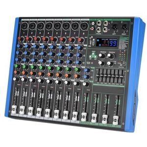 Audio DJ-mixer 8 CH Stereo Mixing Console USB PC Spelen Opname Luid Audio Mixer 7 Band EQ Bluetooth DJ Controller Tafel For KTV Podcast-apparatuur