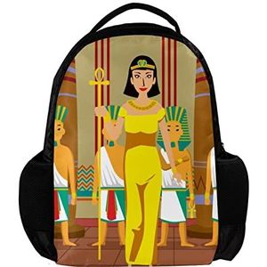Gepersonaliseerde Rugzak voor vrouwen en man Vintage Oude Egypte Cleopatra School reizen werk Rugzak, Meerkleurig, 27.5x13x40cm, Rugzak Rugzakken