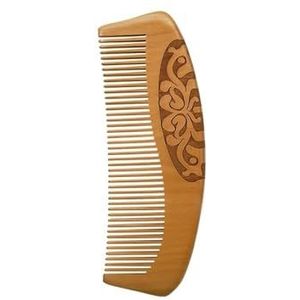 Natuurlijke perzikhouten kam antistatische haarkammen met brede tanden, hoofdmassage, haarverzorging, kam ontwarren draagbaar (maat: 7118)