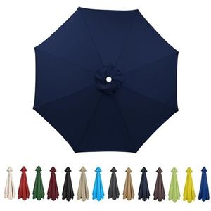 HonunGron Vervangende parasolluifel 2 m 2,7 m 3 m + 6 armen/8 armen vervanging parasol stoffen hoes voor tuintafel paraplu anti-ultraviolet vervangende parapludoek, marineblauw, 2.7m / 6 Arms
