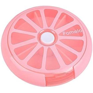 Cecilie Travel Portable Weekly Rotating Ronde Pil Cases Splitter Organisator van de Pil Doos van de Geneeskunde 7 Day Pill Cutter Tablet Health Care Cecilie (Color : Pink)