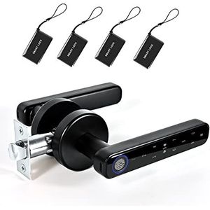 Smart Door Lock, Smart Fingerprint Deurslot Handvat for Thuis Huis Appartement Met Sleutelkaart Digitaal Deurslot Toetsenbord Keyless Entry elektronisch slot,ondersteunt vingerafdrukontgrendeling(FT1