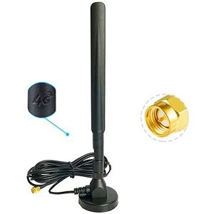 Vecys 4G LTE Antenne SMA Mannelijke Adapter 15DBi GSM/3G/4G Omnidirectionele Buiten Binnen 4G Antenne 3M RG174 Kabel Magnetische Basis Compatibel met 4G LTE Router 4G B593S-B310 B315S