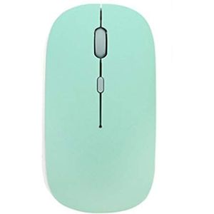 BesDirect Merk oplaadbare draadloze muis, 2.4G stille muis met USB-ontvanger, 1600DPI, optische trackingmuis, compatibel met pc, Mac, laptop (groen)