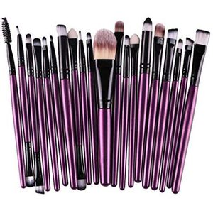 20 stks/set Professionele Make-up Borstels Foundation Poeder Borstel Paars Zwart