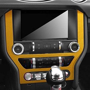 Auto-interieurstyling Stof Wrap Lederen Auto Accessoires Centrale Bedieningspaneel Cover Interieur Molding Trim Voor Mustang 2015-2018 2019 (Color : C)