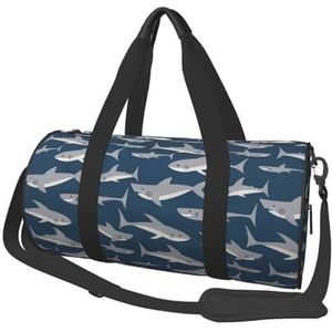 Reistas, sporttas reistas overnachting tas sport weekender tas voor zwemmen yoga, schattige haaien op donkere achtergrond, zoals afgebeeld, Eén maat