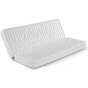Marckonfort Vouwmatras 130x190 cm voor slaapbank, 13 cm hoog, stretchstof met veiligheidsstrip en verkrijgbaar in verschillende maten