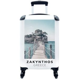 MuchoWow® Koffer - Zakynthos - Griekenland - Hout - Past binnen 55x40x20 cm en 55x35x25 cm - Handbagage - Trolley - Fotokoffer - Cabin Size - Print