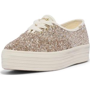 Keds Point Lace Up Sneakers voor dames, goud/glitter, 39 EU, goud, glitter, 39 EU