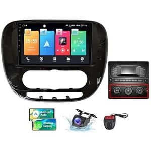 Voor Kia Soul 2 PS 2013-2019 Android 13 Carplay Autoradio, 9 inch Scherm Radio Wireless Android Auto Bluetooth 5.0 Handsfree 4G WiFi FM/RDS/DAB+ Radio HiFi Achteruitkijkcamera + DVR(C,NF-2)