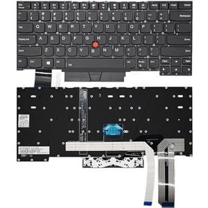 Russisch verlicht laptoptoetsenbord voor ThinkPad S3-490 TP00108A S3 2018 20QC E490S(US Black Backligh)