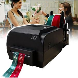 Satijnen lint bedrukkingsmachine Digitale lint printer, etiketten printer Folie stempelen bedrukkingsmachine for verpakking, Ondersteunt 50+ talen(Double row)