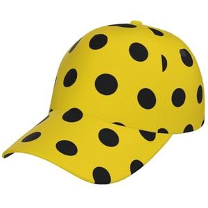 FUkker Baseballpet, zonnehoed, sportpet, casual papa-hoeden, truckerhoeden, snapback-hoeden, zwarte en gele stippen, zoals afgebeeld, one size
