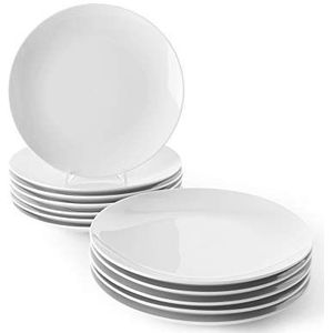 Holst Porzellan MA 127 PACK 12 voordeelverpakking 12-delige set platte borden 27 cm, wit, 27 x 27 x 25 cm
