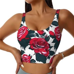 Rose Bloem Bloemen Foto Print Comfortabele Vrouwen Sport Vest Yoga Workout Vest Voor Vrouwen Lichtgewicht Zomer, Zwart, S