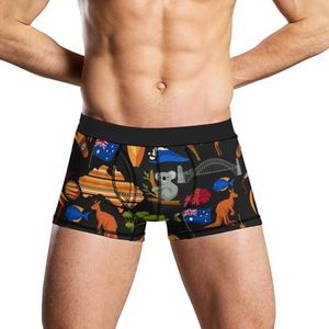 Australische kangoeroe en koala beer herenondergoed ademende boxershort zachte onderbroek S