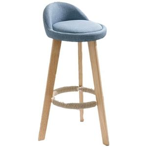 Barstoel, Barkrukken Met Massief Houten Frame Met Ronde Voetsteun, Moderne En Eenvoudige Barkrukken Met Lage Rugleuning, Stoelen Met Kussens, Geschikt For Keukens, Lounges, Bars, Kantoren, Enz. (Colo