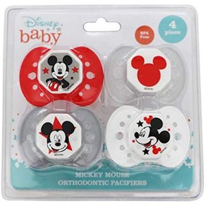 Cudlie Disney Mickey Mouse Baby Boy 4 Pack of Pacifier, Winkin Mickey