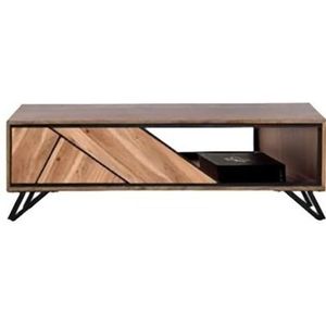 Dynamic24 Salontafel Ambala 120x50 houten tafel woonkamer woonkamertafel banktafel