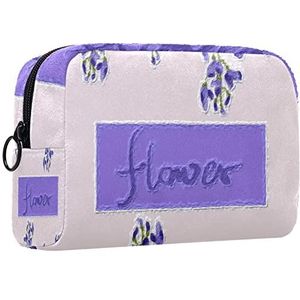 Make-up tas,draagbare cosmetische tas,lavendel bloem,Travel Makeup Case Organizer voor vrouwen met handvat