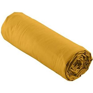 douceur d'intérieur, Hoeslaken, 180 x 200 cm, perkaline curry, perkal katoen