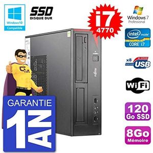 Fujitsu PC Esprimo E520 DT i7-4770 RAM 8 GB SSD 120 GB DVD-brander WiFi W7 (gereviseerd)